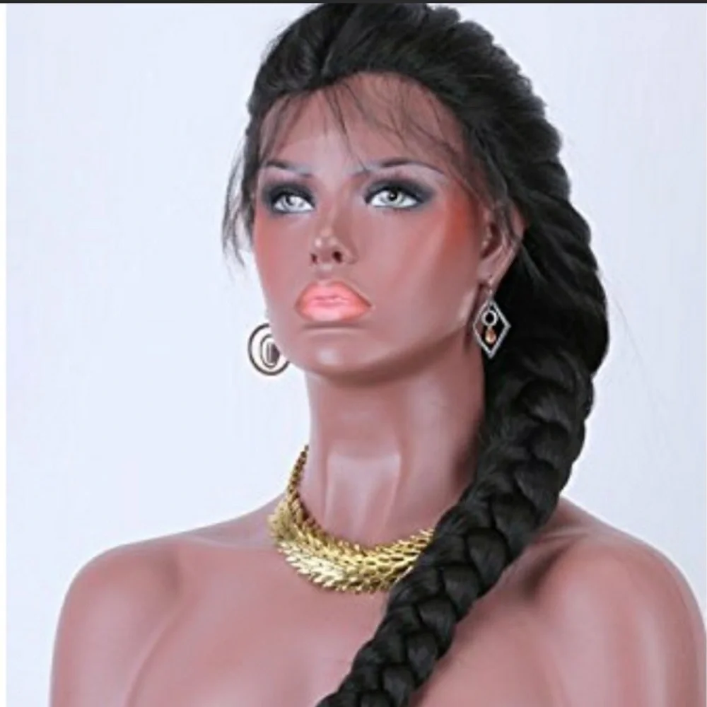 22” BOHO BLACK FRENCH  BRAIDED LaceFront Wig *NEW*